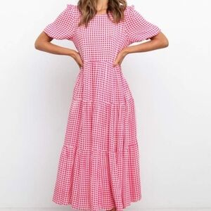 Pink Gingham Women's Dress